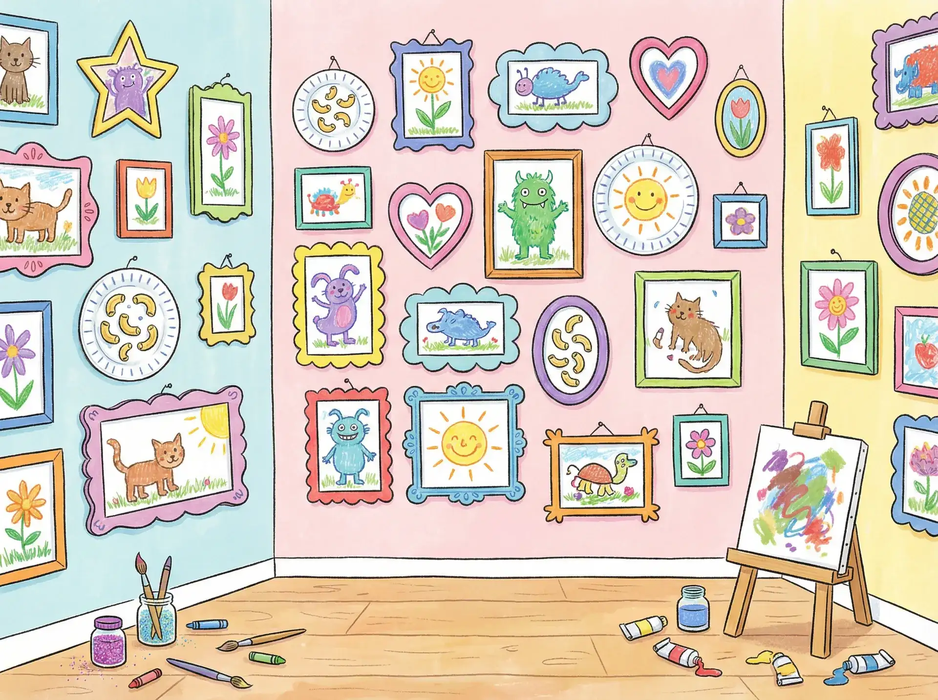 小朋友的彩色画作 - 3d里番 创意展示